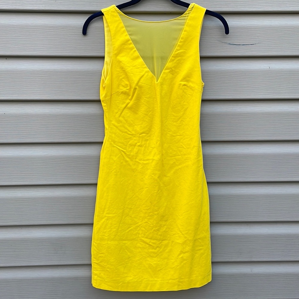 Zara Yellow Illusion Cutout Bodycon Dress